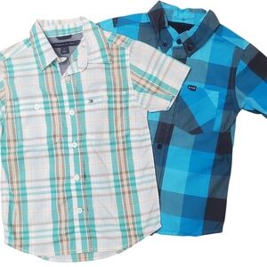 2 Boy's Size 5 Button Down Shirts. Tommy Hilfiger & Hurley. Short Sleeve